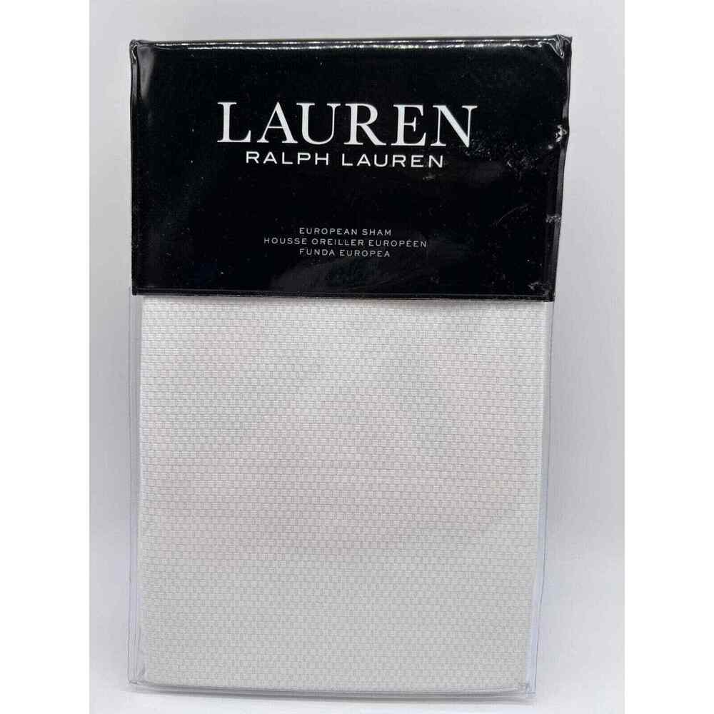 Ralph Lauren EDEN White/Blue Trim Pique EURO Sham 26x26 $135 NWT! - Picture 12 of 12
